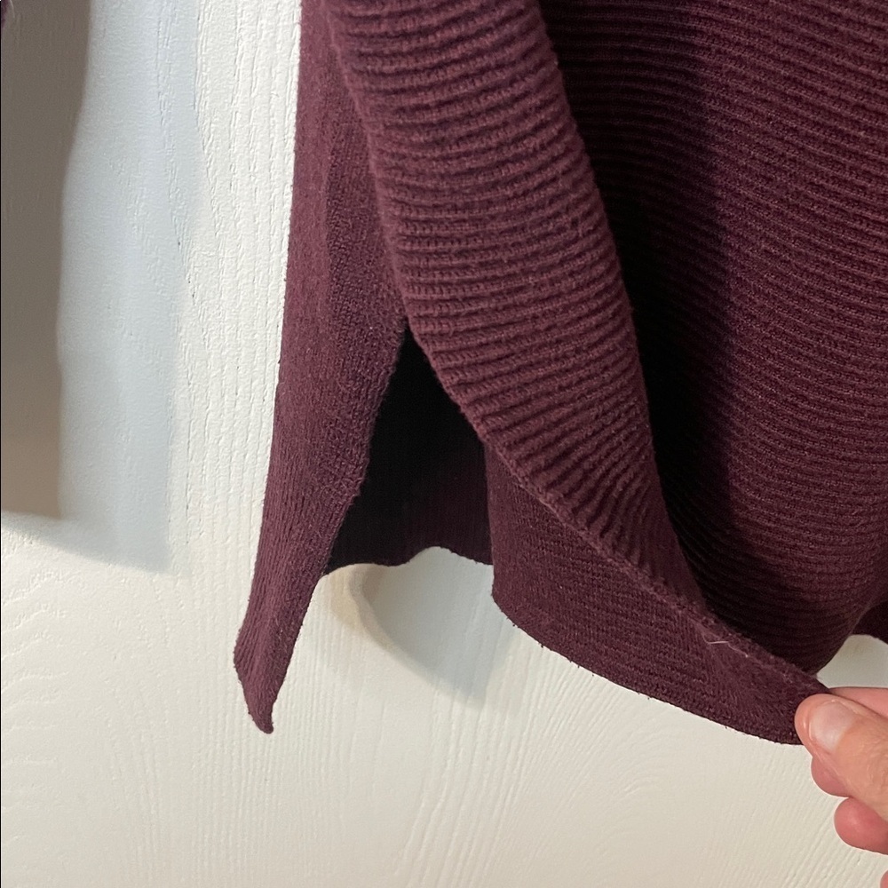 Athleta Aster Ribbed Hooded Pullover Sweatshirt Maroon Women Size Large - Picture 5 of 8